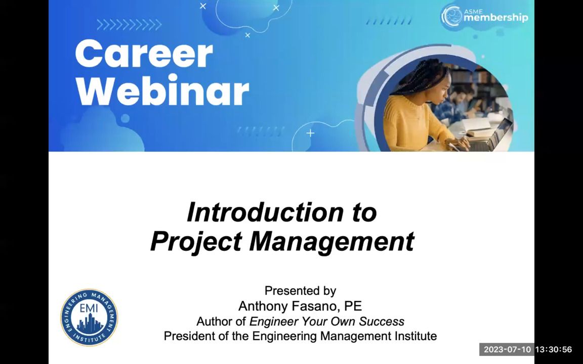 Career Webinar -  Introduction to Project Management