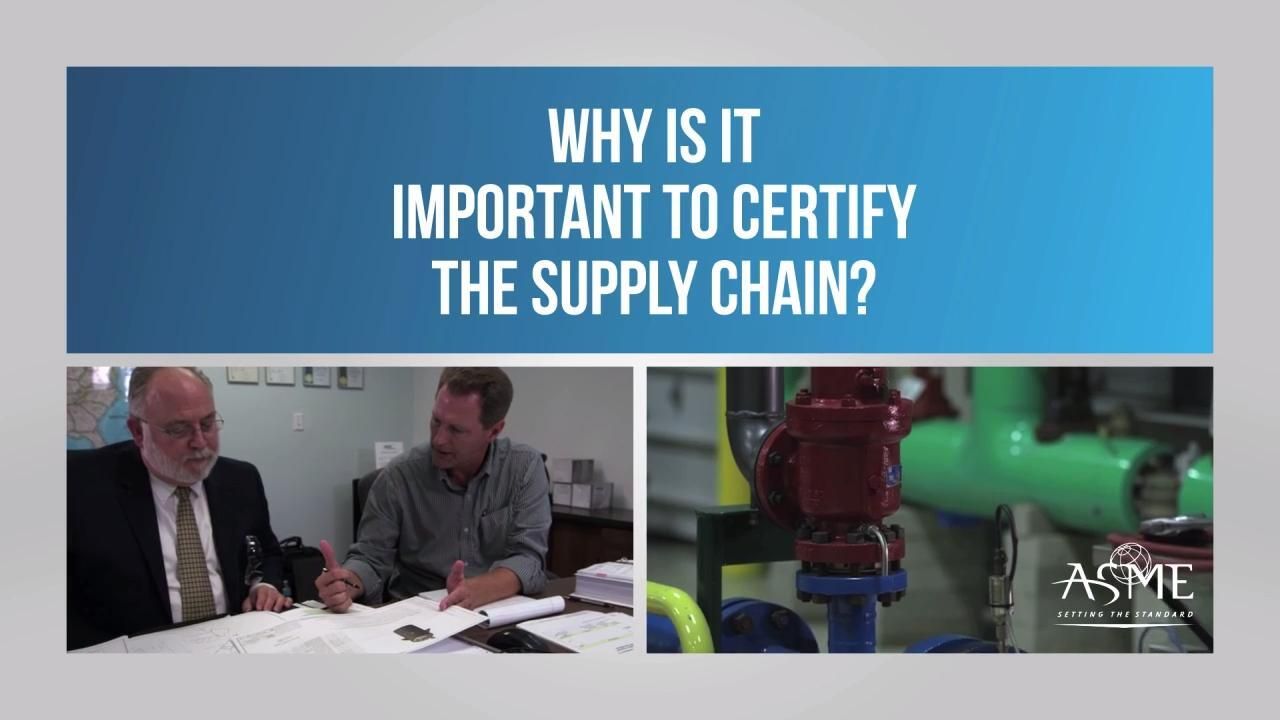 Why Certify the Supply Chain?