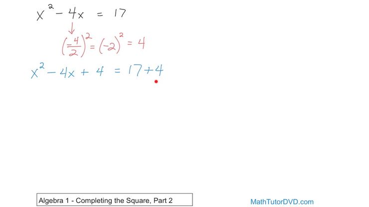 completing the square formula algebra 2