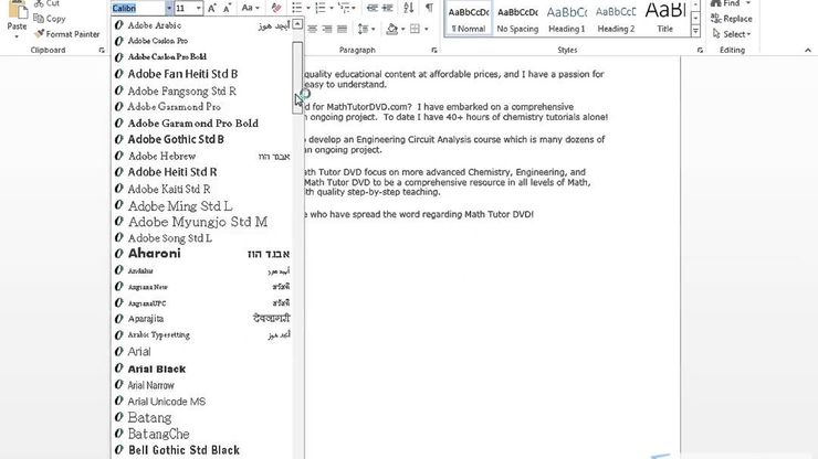 Add Calibri Font To Adobe