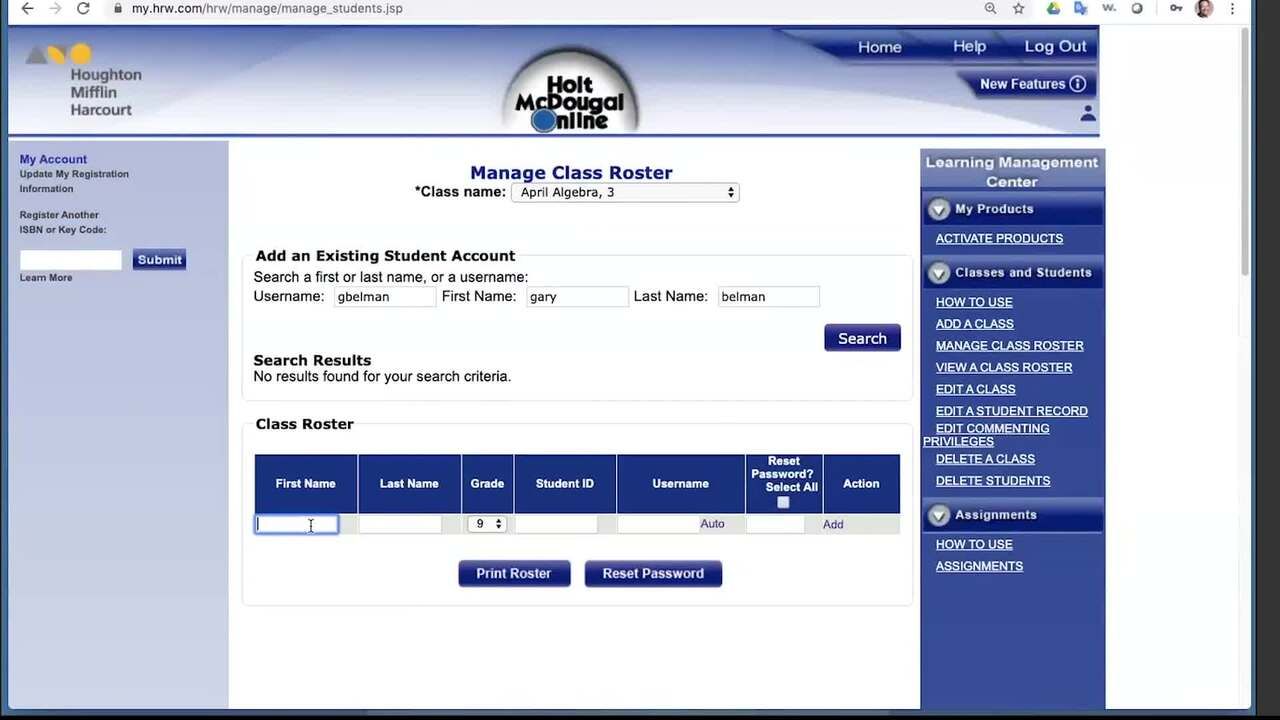 Math on HRW - Student View and PMT Work - Tutorial Videos - Grades 6-12 ...