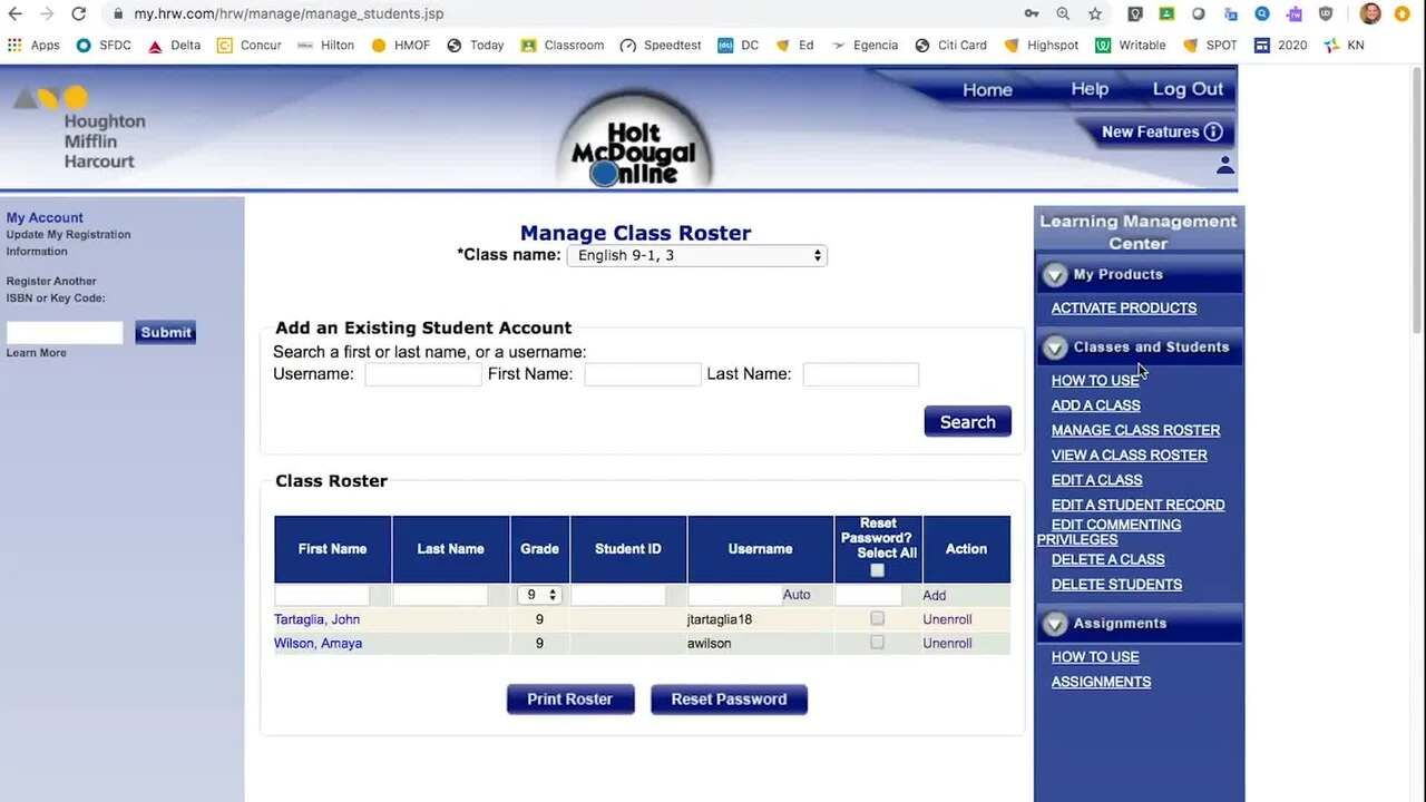 Collections 6-12 on my.HRW