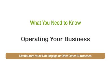 Distributors Must Not Offer Other Businesses