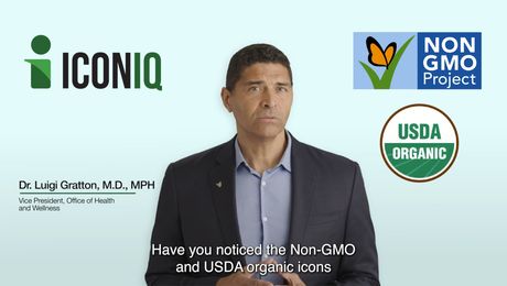 Icon IQ: Non-GMO and USDA Organic certifications. 