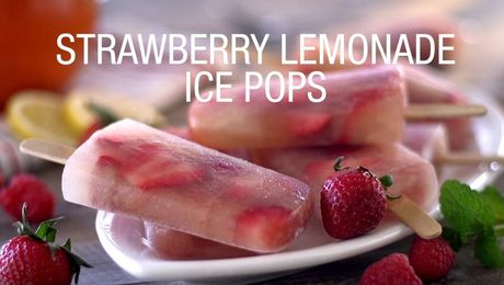 Strawberry Lemonade Ice Pops
