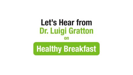 Dr. Luigi Gratton on Healthy Breakfast