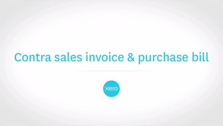 Contra sales invoice and purchase bill in Xero