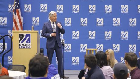 On Campus: President Meehan visits UMass Lowell