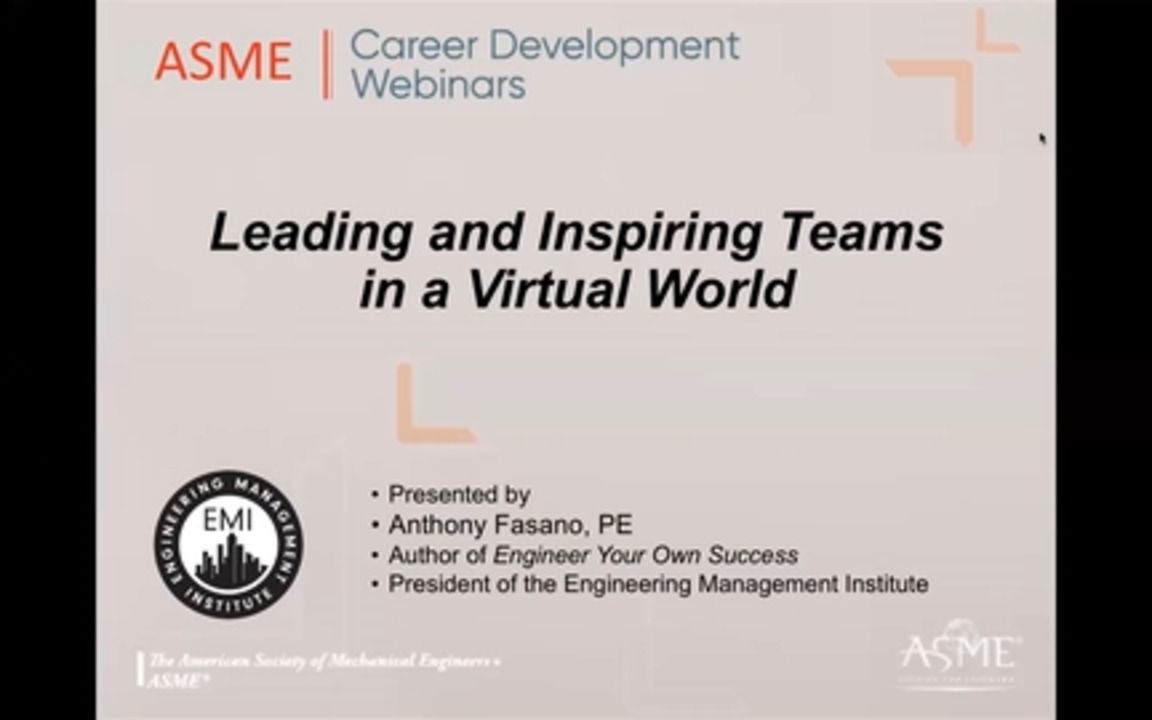 Career Webinar - Leading and Inspiring Teams in a Virtual World