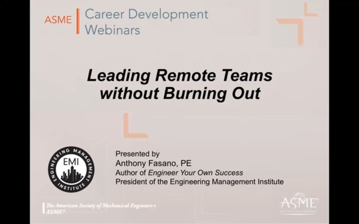 Career Webinar - How to Lead Virtual Teams without Burning Out