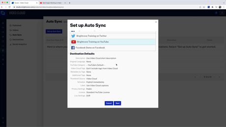 Using Auto Sync to Sync Videos to Social Media Platforms