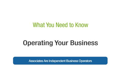 Associates Are Independent Business Operators